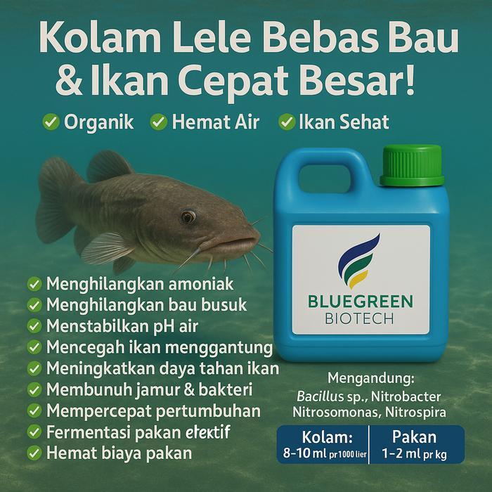Probiotik BlueGreen Biotech Obat Penghilang Bau Air Kolam Lele Organik