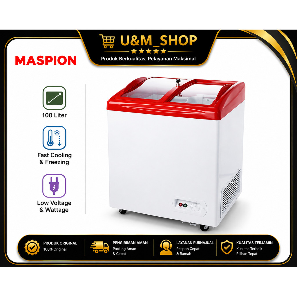 MASPION UFH 100 C sliding door freezer chest freezer sliding freezer box maspion 100 liter freeer bo