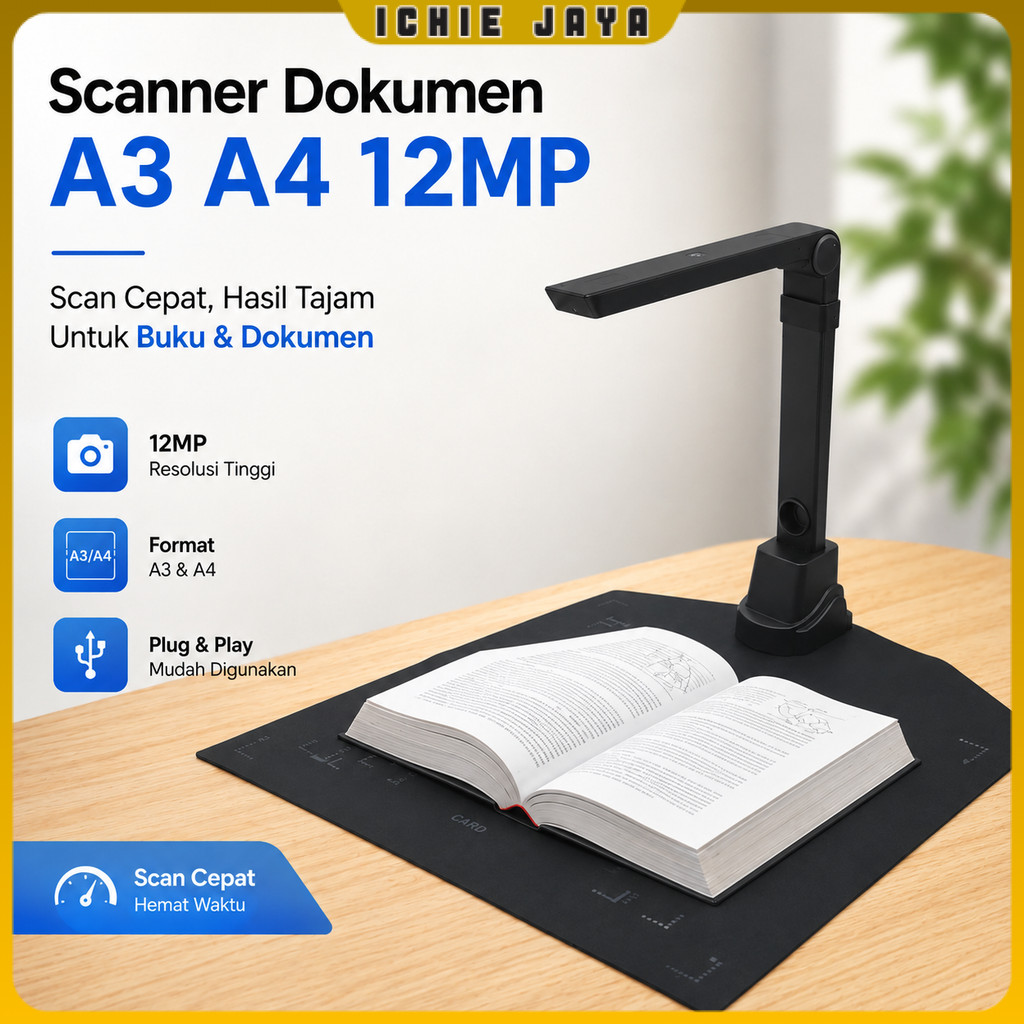 Scanner Dokumen Buku Overhead Portable Camera Scanner A3 A4 12MP - SD-2000