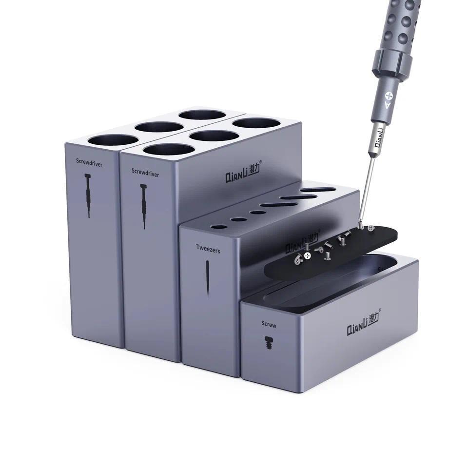 Qianli iCube High Quality Storage Box Aluminum Alloy Phone Repair Tool Organizer for Tweezers Screwd