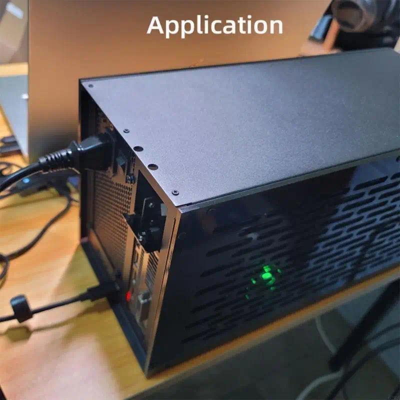 TH3P4G3 ATX Metal Housing Box GPU Dock Case Support OLED splay Cooling egpu docking station adapter