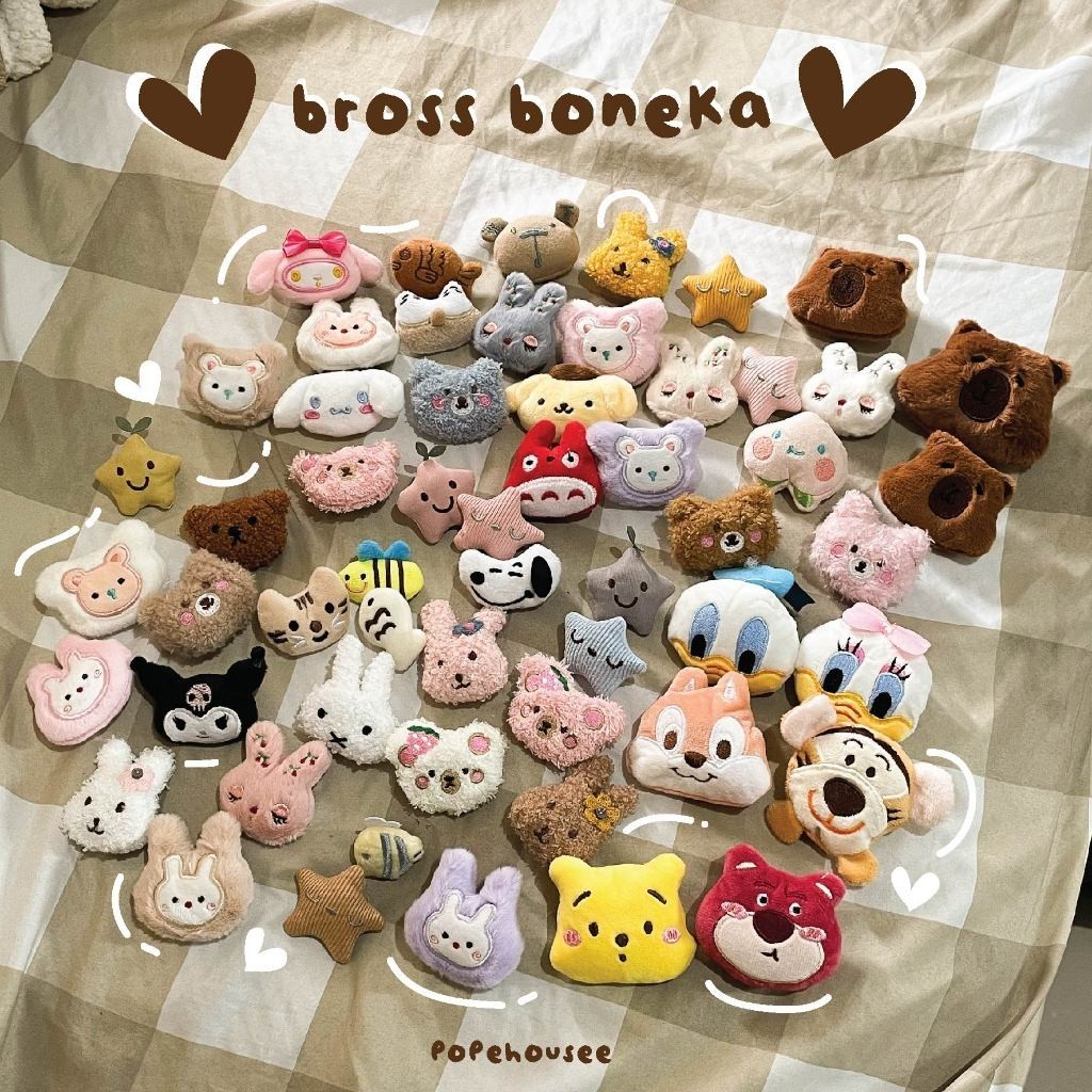 Pin Bros Boneka Import Lucu S4NR10 D1SN3Y Totoro Lebah Tas Hijab Aksesoris Bross Aksesori Anak Kiyow