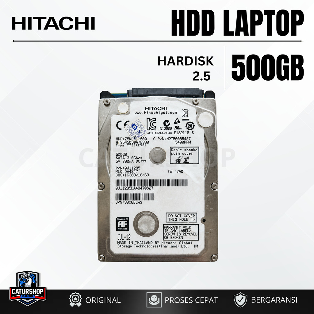 Harddisk Laptop 500GB | HDD 500GB 2.5 | Hitachi 500GB Original | HDD SATA Laptop | Harddisk Original