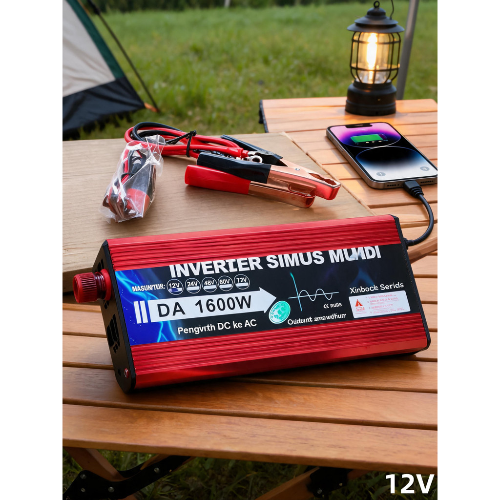 Power Inverter Inverter DC 12V to AC 220V 1600W Pengubah Arus DC ke AC Power Aki listrik