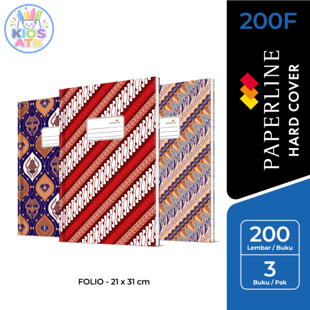 Buku Hard Cover PAPERLINE FOLIO 200 Lembar / Buku cover Tebal