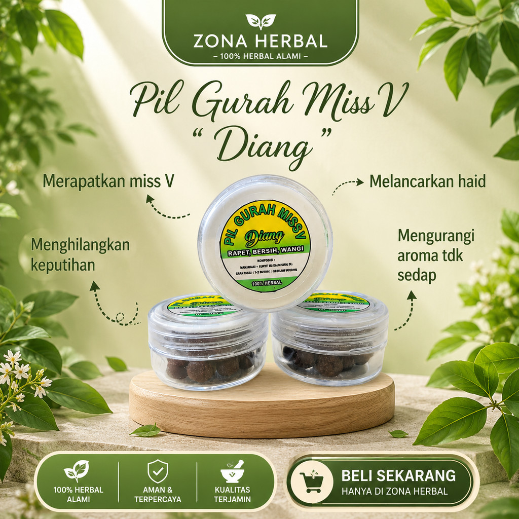 PIL GURAH MISS V DIANG /HERBAL PIL WANITA DAYAK/PIL HERBAL KEWANITAAN/PIL PERAPAT MISSV/RAMUAN DAYAK