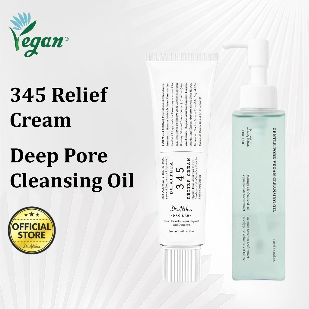 Dr.Althea  345 Relief Cream 50ml + Dr.Althea Gentle Pore Vegan Cleansing Oil 150ml Set