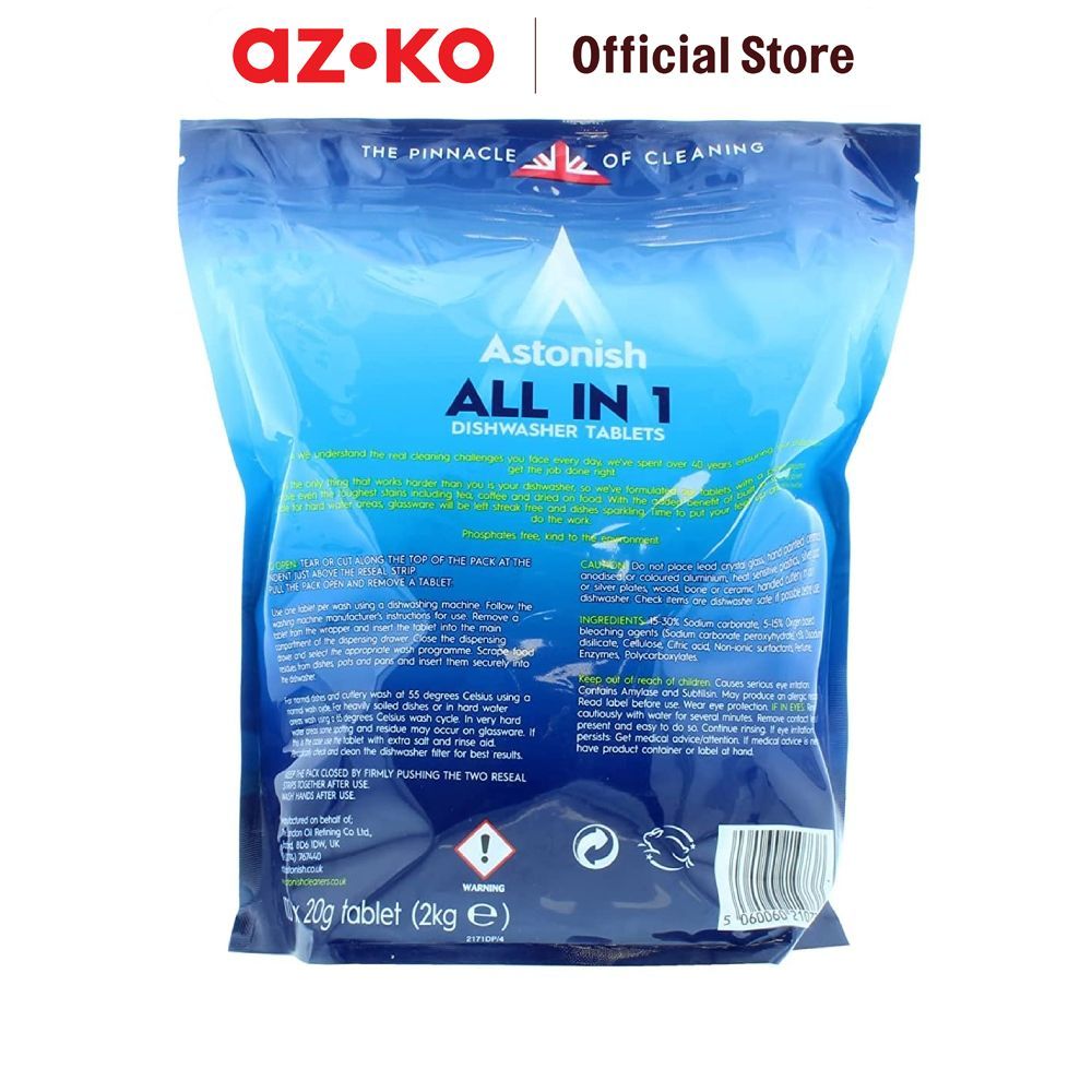 BIGSALE AZKO ASTONISH LEMON FRESH TABLET PEMBERSIH DISHWASHER ALL IN 1 SET DISHWASHER TABLET PENCUCI