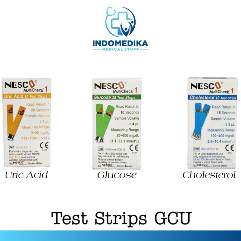 Strip Nesco Gula darah Stik Nesco / Asam Urat Nesco / Kolesterol nesco Strip / Uric Acid Nesco / Glu