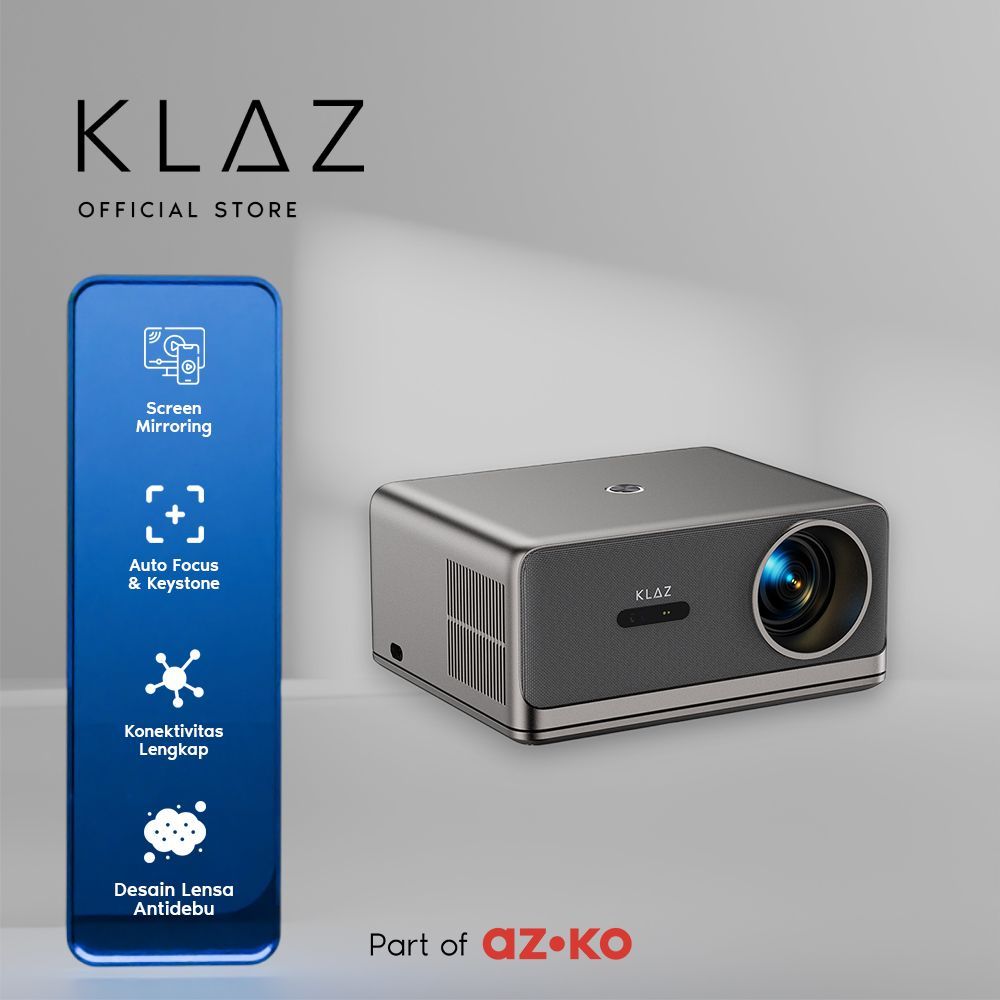 KLAZ Proyektor 1080p Full HD 800 ANSI Auto Focus GTV Dongle - Abu-Abu Alat Proyeksi Projektor Infoku