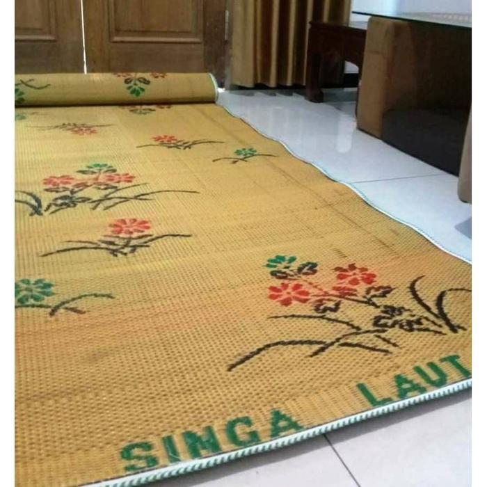 Tikar plastik singa laut/ Swallow jumbo anyam size 2x3meter tikar renda tikar anyam - Kreem, 2x3
