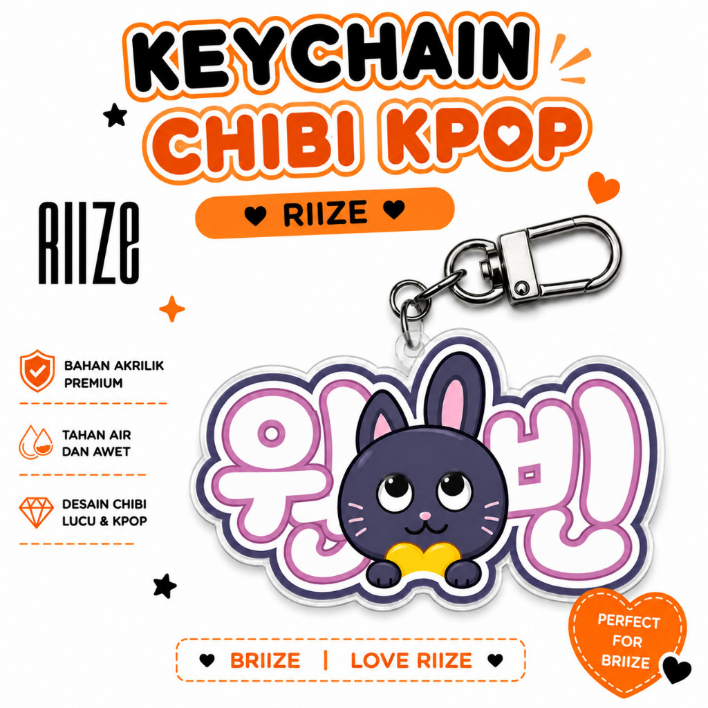 Ganci Chibi RIIZE/ Keychain NCT KPOP / Akrilik 2mm / Ganci RIIZE
