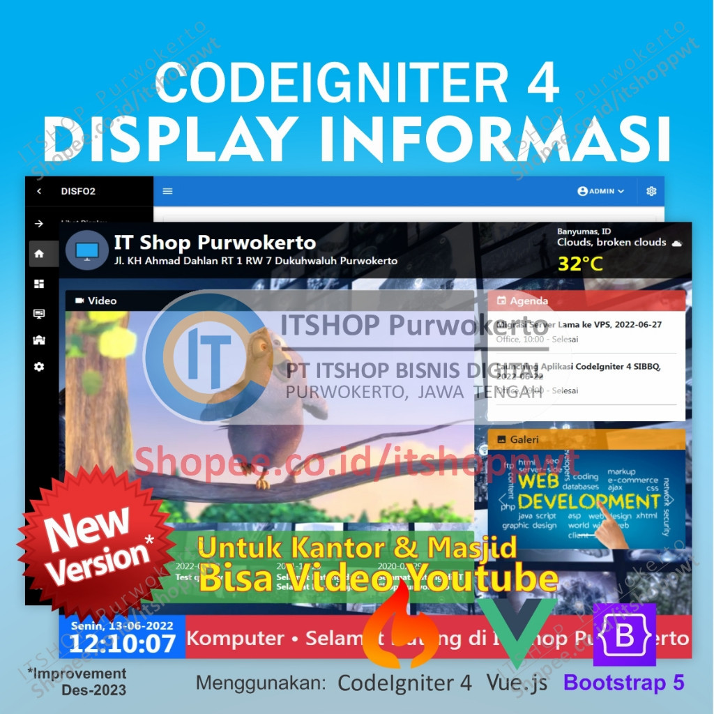 Source Code Aplikasi Web Display Informasi DISFO Dengan CodeIgniter