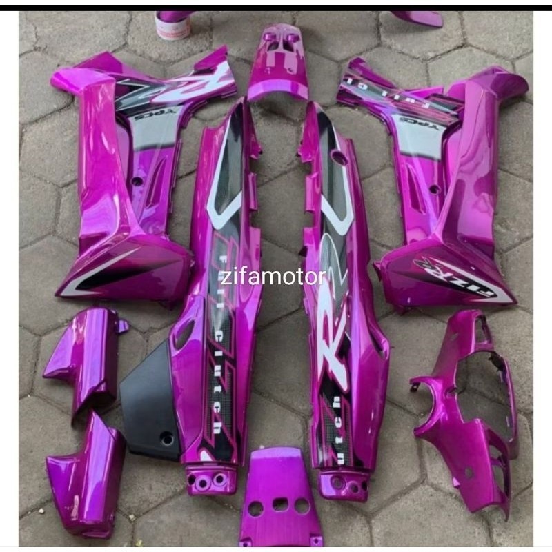 Full set body halus Yamaha fiz r FIZ R fiz r FIZ R warna ungu magenta plus striping