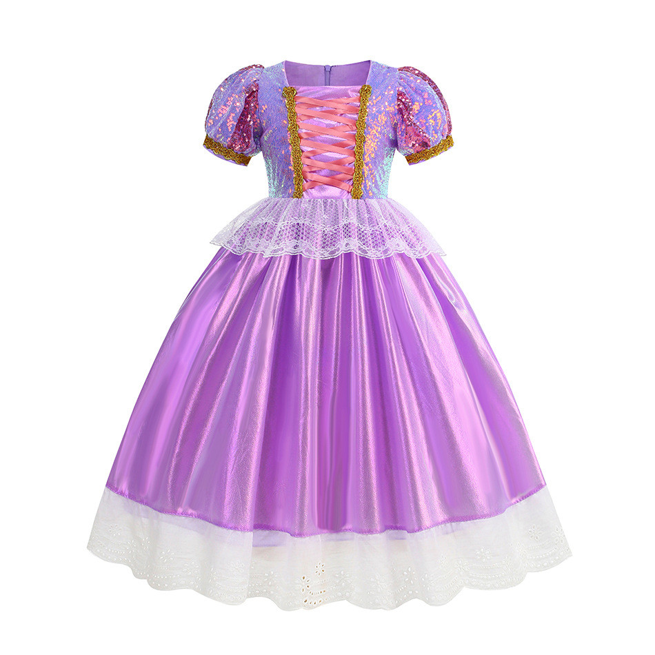 Long Hair New Sequin Magic Hair Charm cos Costume Rapunzel for Girls cospaly Rapunzel Halloween Cost