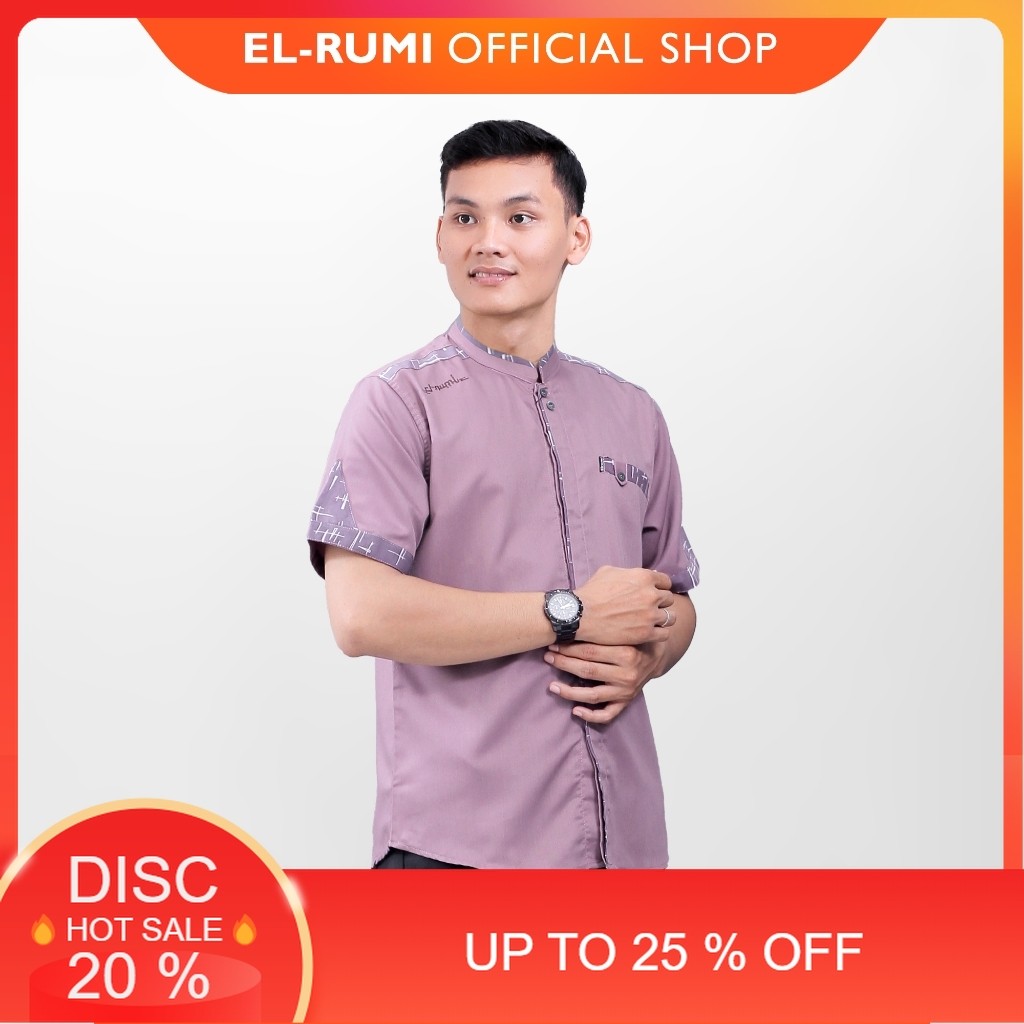 Baju Koko Pria Lengan Pendek Original El Rumi Motif Yisunsin