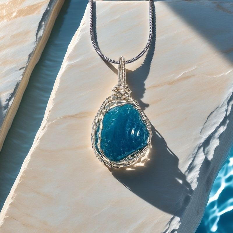 Kalung putri laut, liontin batu biru alam, liontin batu biru alam, liontin batu biru alam.