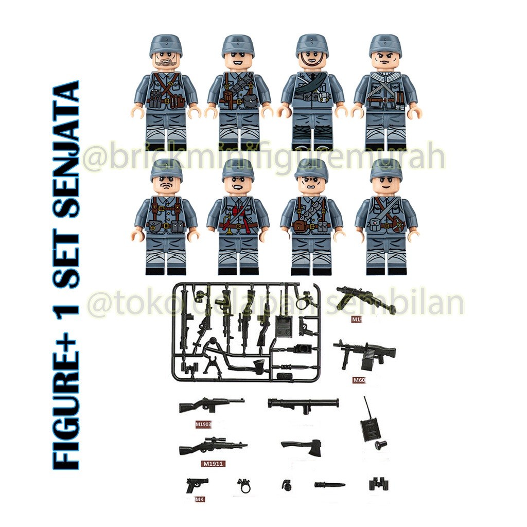 SAMULSHOP BRICK MINIFIGURE TENTARA JEPANG WORLD WAR II ISI BANYAK