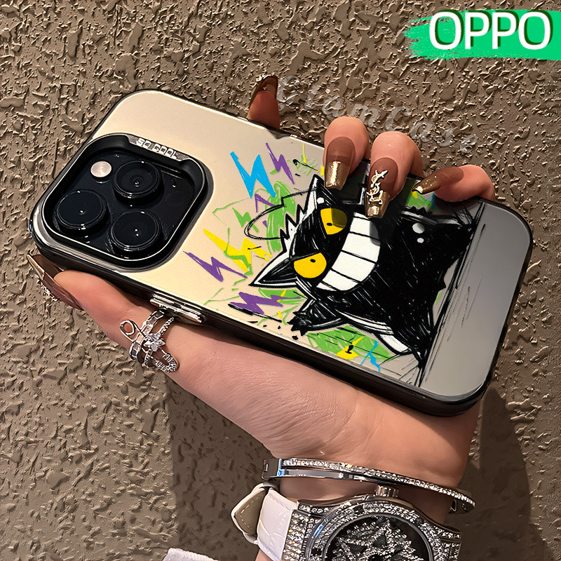 Lucu Gengar Glossy Hologram PC Case OPPO A18 A57 A16 A15 A17 A60 A3x A3s A5s A54 A53 A12 A31 A58 A1K