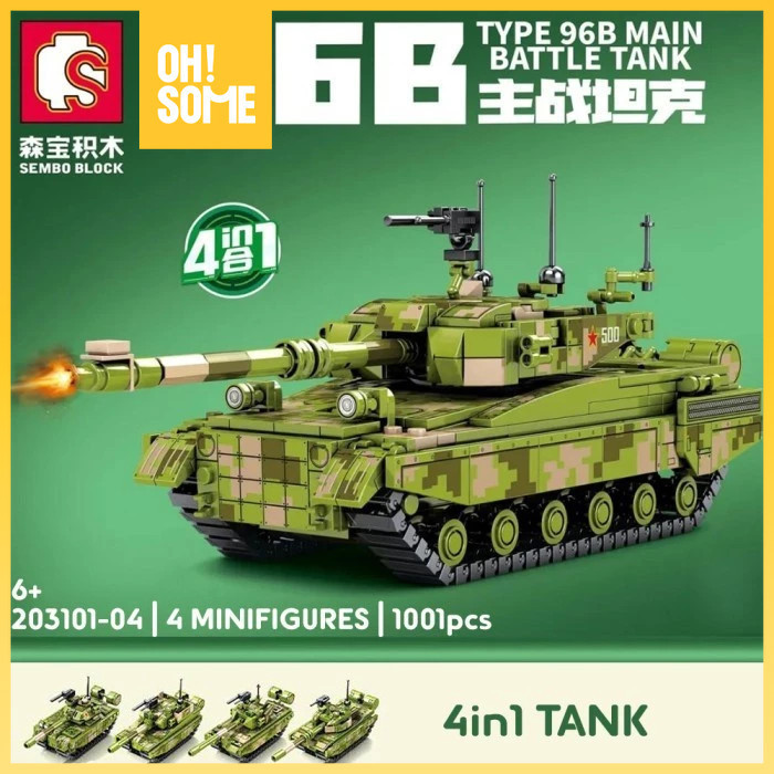 SAMULSHOP OHSOME - SEMBO Type 96B Military Battle Tank Set (4-in-1) / Block Mainan Rakit Brick Blok 