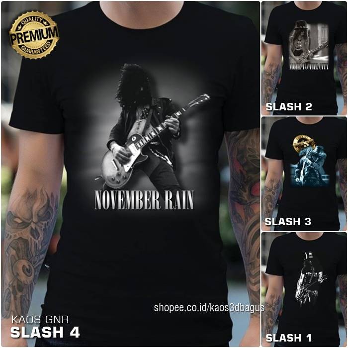 . Baju KAOS GNR Guns N Roses | KAOS SLASH | Kaos MUSIK Classic Rock Kaos BAND METAL Rock N Roll DIST