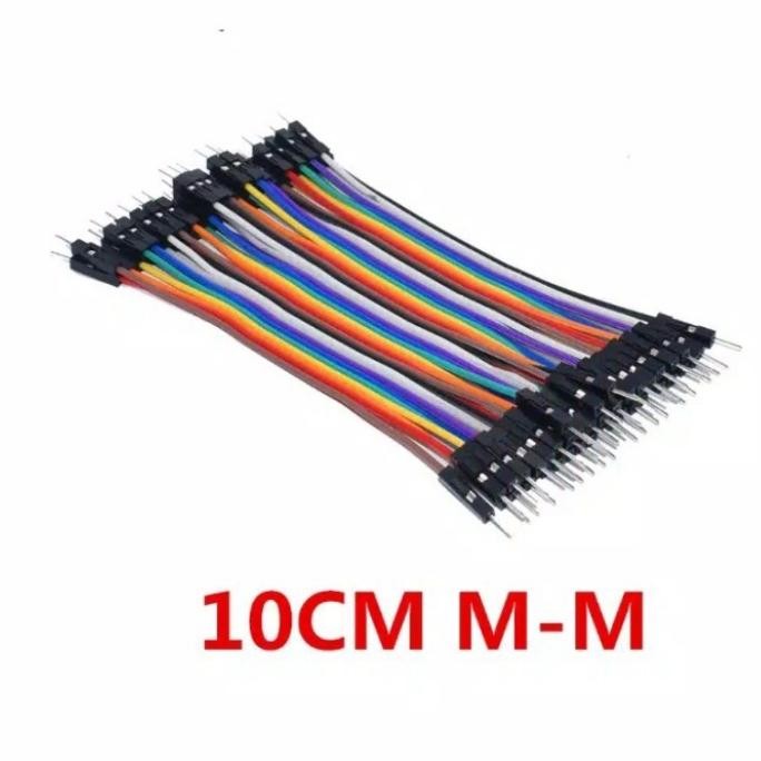 Kabel jumper Male Male 10cm Kabel Pelangi 10cm Male Male Jumper wire Dupont cable for arduino 10cm m