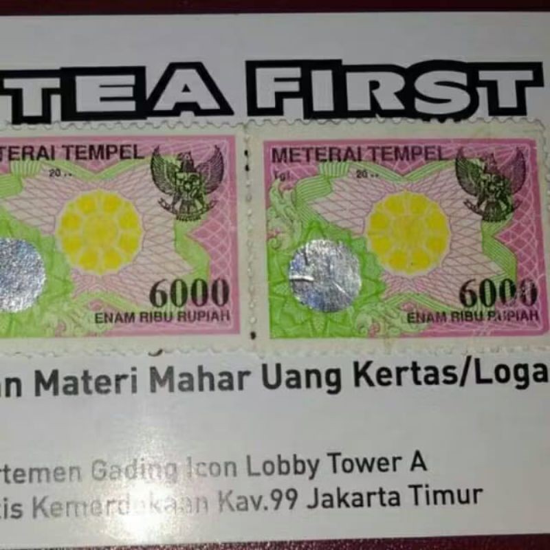 MTR7 MATERAI 6000 RUPIAH TAHUN 2000-2002 ORiGINAL KOLEKSIAN ORIGINAL
