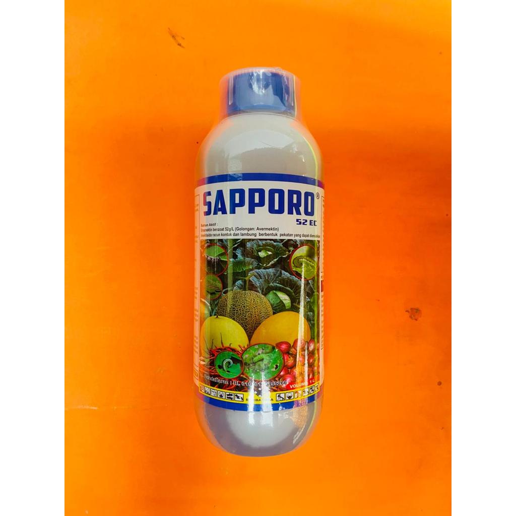 Insektisida emamektin pengendali ulat SAPPORO 52 EC isi 500ml 1 liter dari Santani Agro Mandiri