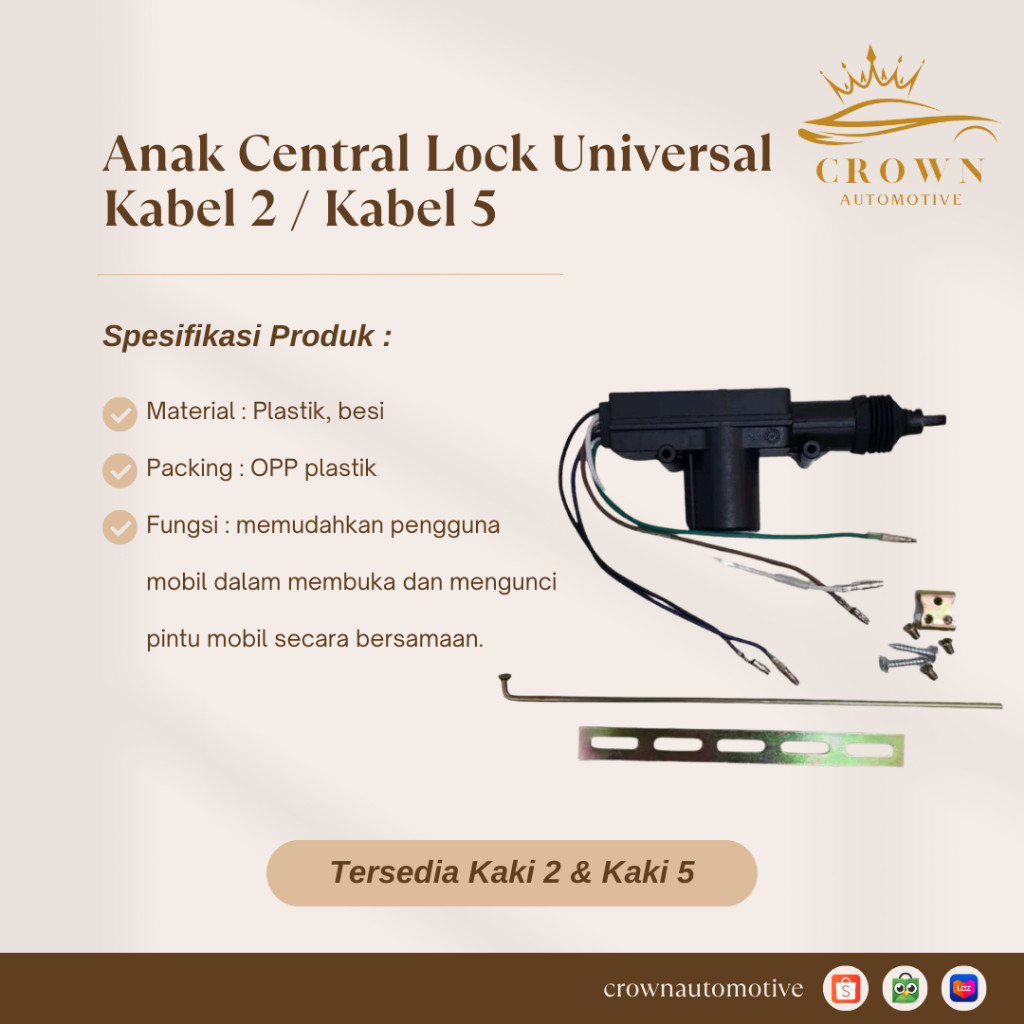 Anak Central Lock Kabel 2 / Anak Central Lock Kabel 5 Universal