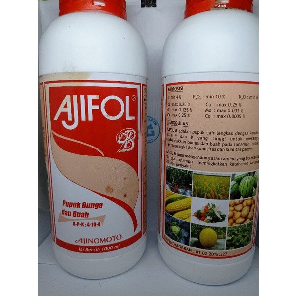 Pupuk Bunga dan Buah Ajifol B Kemasan 1 Liter