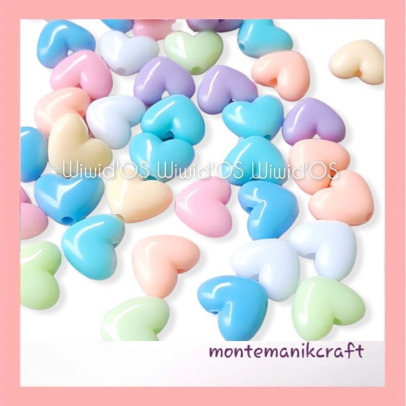MANIK (16 biji) MANIK PLASTIK LOVE 12 MM PTL06 MONTEMANIK CRAFT