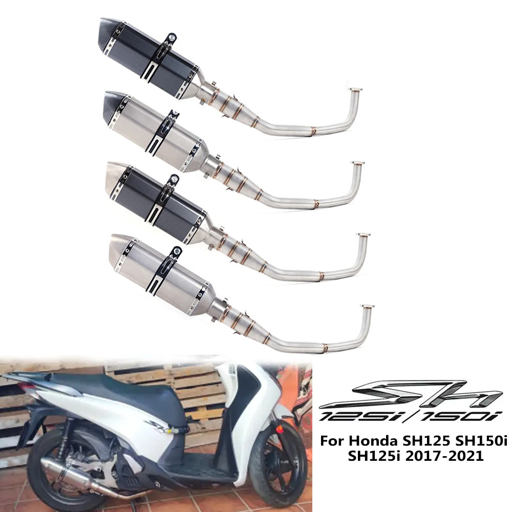 SH150 SH 125 150I Motorcycle Exhaust Full System Middle Link Pipe For Honda SH125 SH150i SH125i 2017