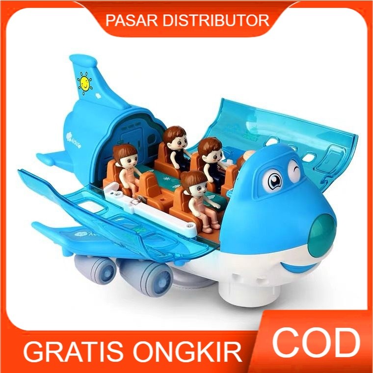 Pasar Distributor  PESAWAT AIRLINER Universal Pesawat Kartun Mata Bisa Gerak