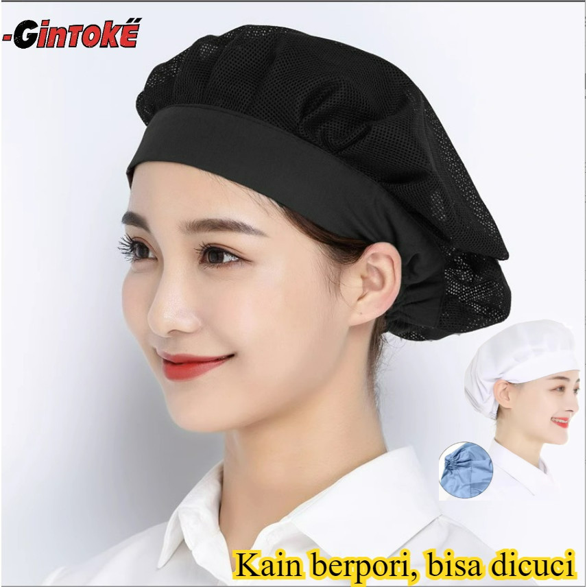 Topi Chef Korea Jaring Rambut Net Topi Chef Koki/Airnet Topi Kain /Hair Net Jaring/Topi Koki Jala/To