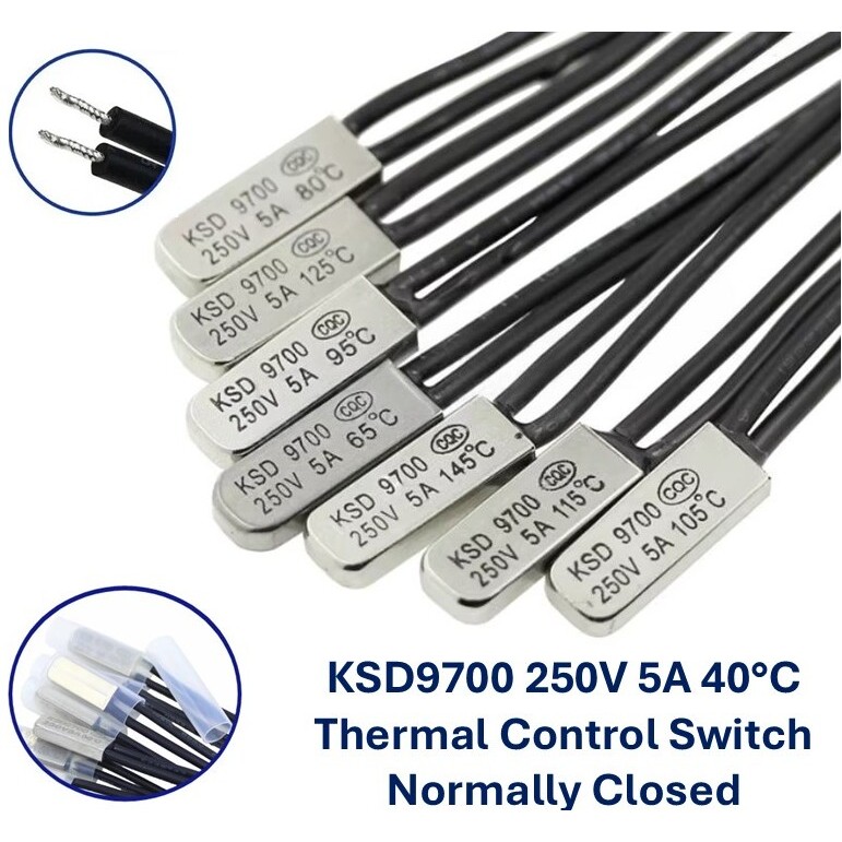 Thermostat KSD9700 Bimetal 220v 5A Sensor Suhu NC Normaly Closed Temperatur KSD 9700 AC Thermal Swit