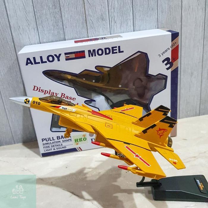 Mainan Diecast Pesawat Tempur Airplane Pullback Light & Sound 068-18 - Diecast Pesawat Tempur 068-18