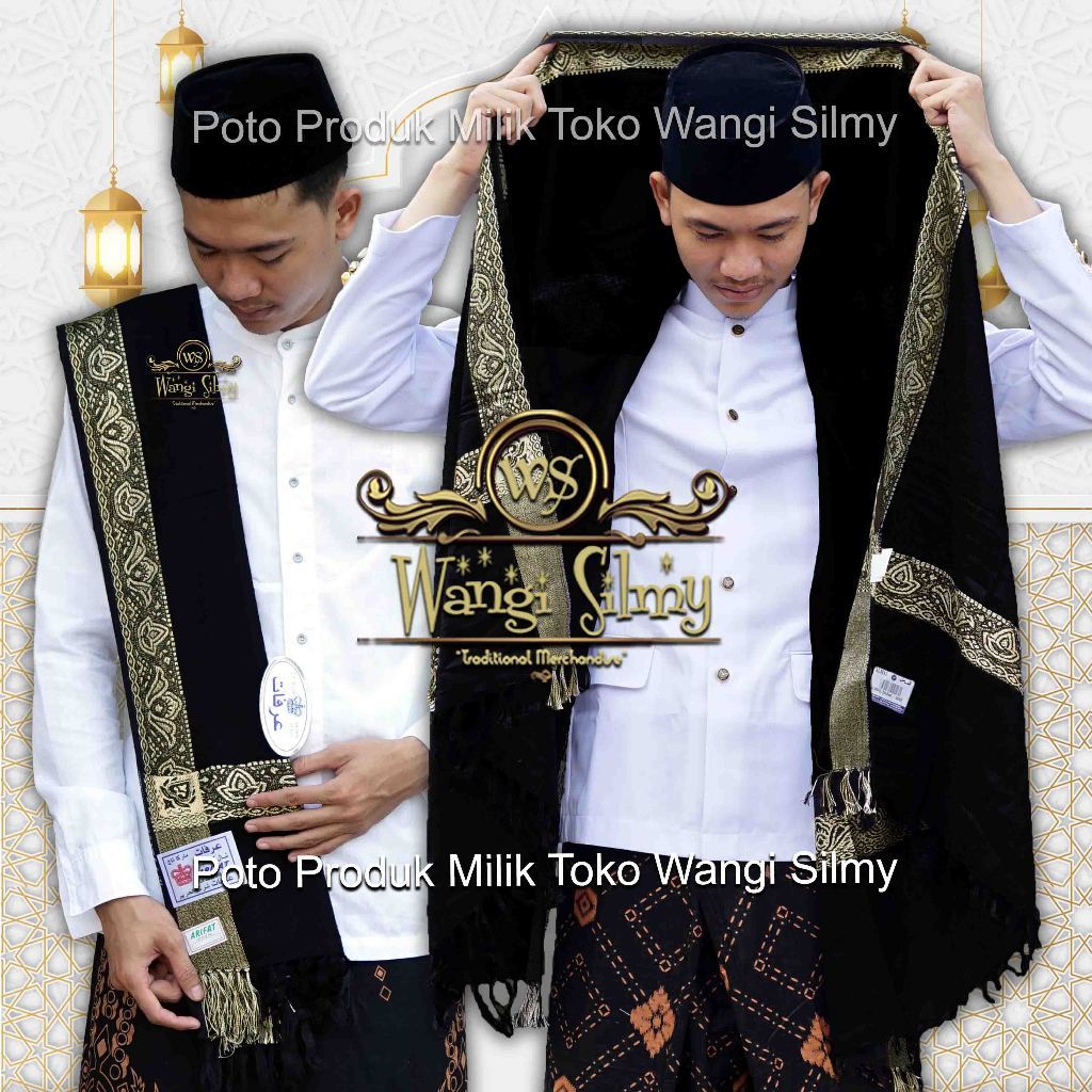 [PROMO] Sorban Kashmiri Asli India Hitam Garis Emas - Sorban Hitam - Sorban Kashmiri Hitam - Sorban 