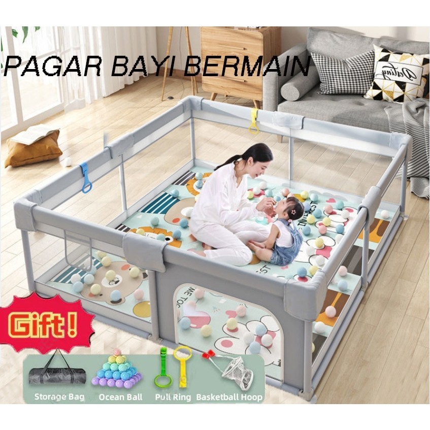 Pagar bayi bermain / Mainan anak playground pagar mandi bola / Pagar Bayi Bermain  Pembatas Kasur Pa
