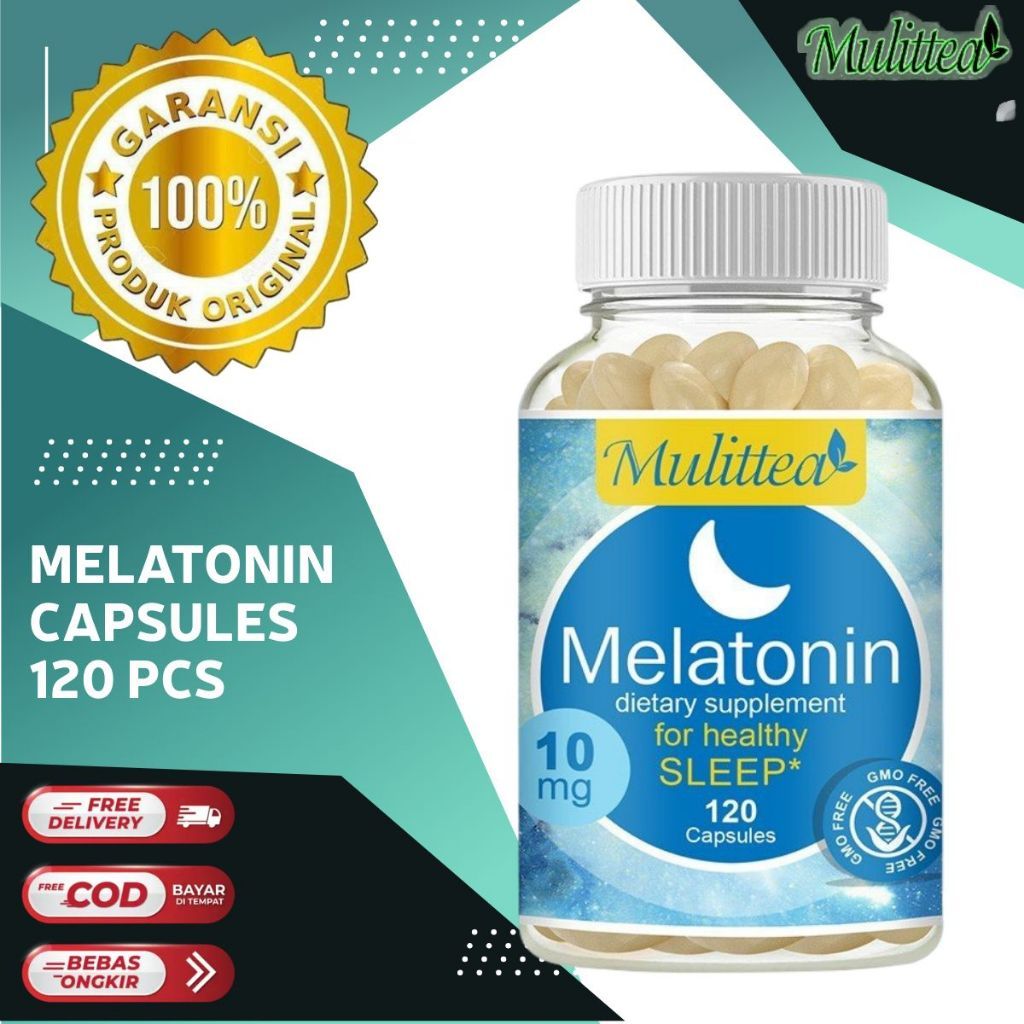 Mulittea Kapsul Melatonin 10mg Membantu meningkatkan Tidur Nyenyak & mengurangi Insomnia