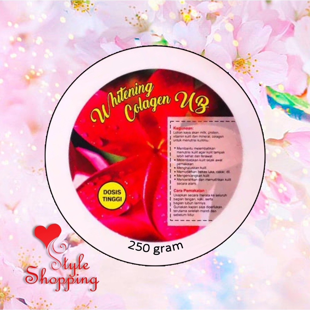 WUB Whitening Collagen Dosting Merah 100gr & 250gr Bibit Ratu Arab (Pemutih Badan Ampuh Viral) Skin 
