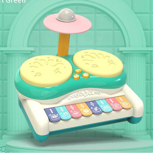 Mainan Bayi Laki Laki Perempuan 6 3 Bulan Edukasi Drum Musikal H97 - Biru