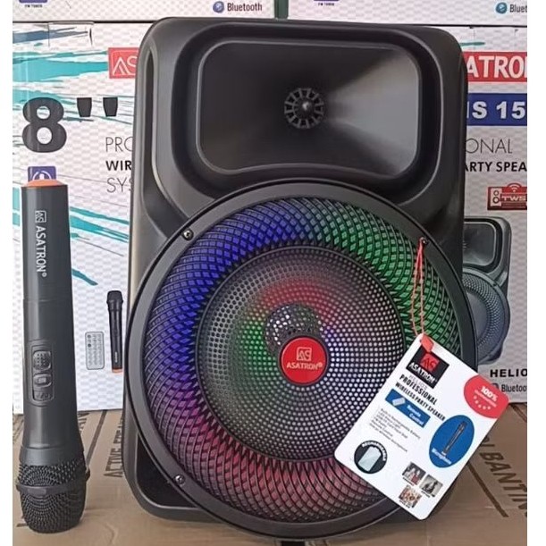 speaker Asatron 8 inch with microphone wireless