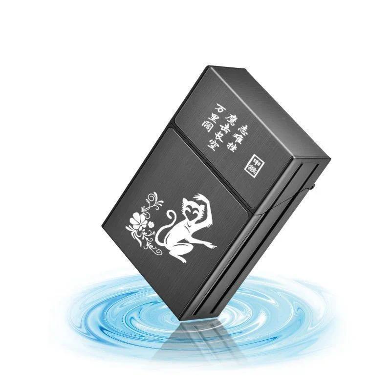 Cigarette case USB rechargeable lighter windproof and moisture-proof lighter 20 pieces traditional c