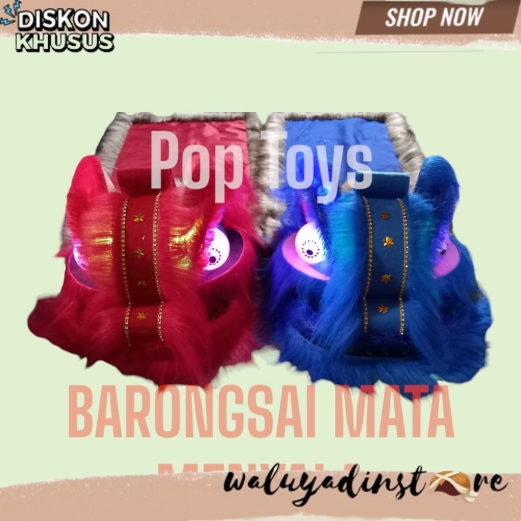 TERBARU NICE NEW Barongsai Anak mata kedip2 Mainan barongsai anak Mata menyala NVM
