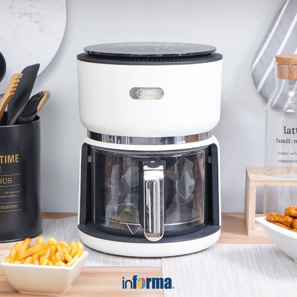 Informa Kels 3 ltr Verre Air Fryer - Krem Muda Goreng Pembuat Makanan Elektronik Dapur Sehat Oven Ud