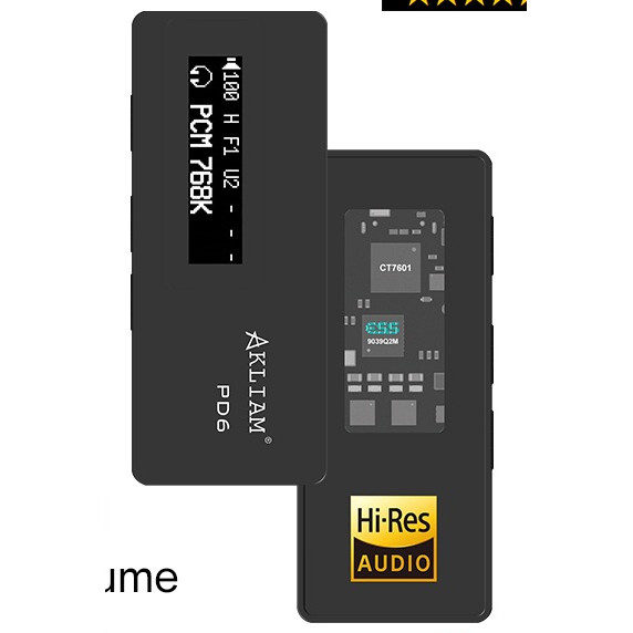(Andy 5-Star) AkLIAM PD6 ES9039Q2M USB DAC OLED Display Hifi Portable Dac & Amp 3.5mm 4.4mm Headphon
