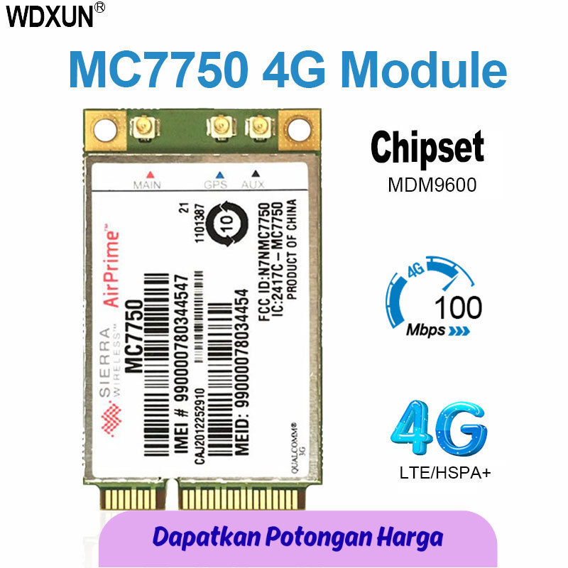 SSN MC7750 CDMA 3G LTE 4G Module mini pci-e 4G Card For notebook 4G Module PCIe