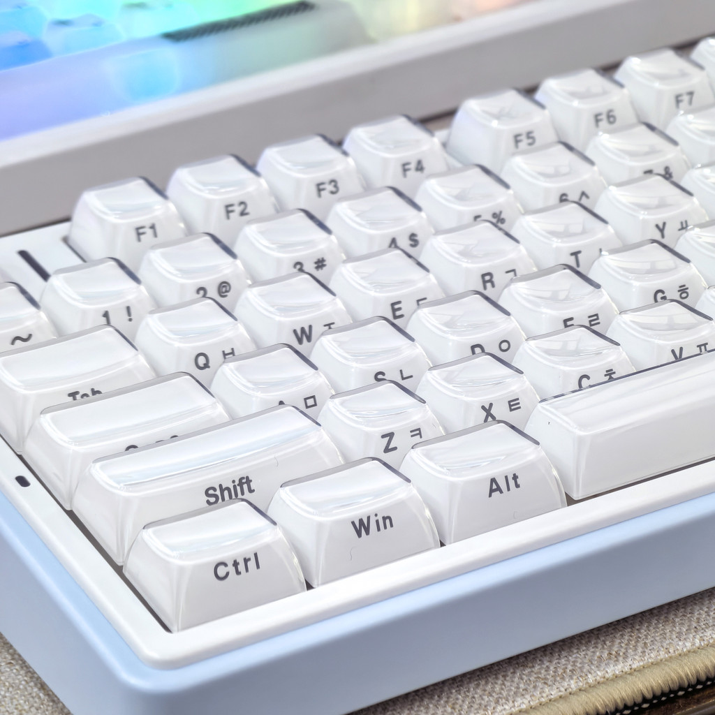 Korean Jelly White Keycap 113Keys Russian English Keycap Pc Oem For Aula F75/F99 Diy Mechanical Keyb