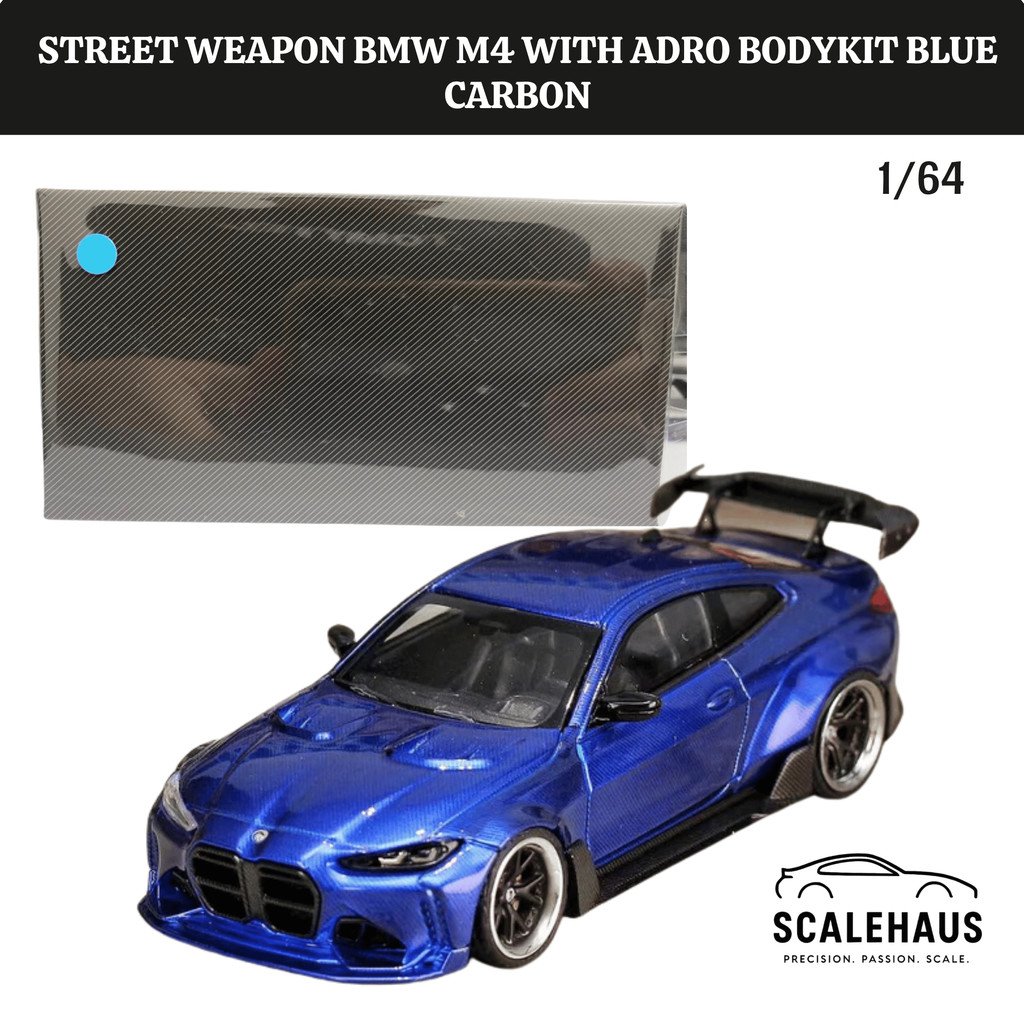 Street Weapon 1/64 BMW M4 Special Edition with Adro Bodykit Blue Carbon