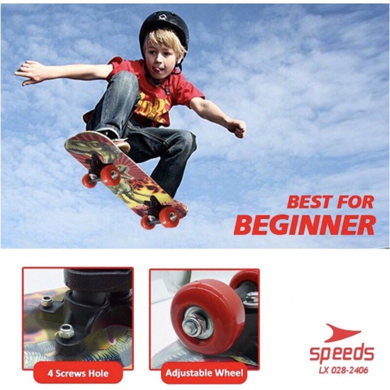 HARUS PUNYA Mainan skateboard full set anak2 kids kayu kanada papan roda pvc 2406
